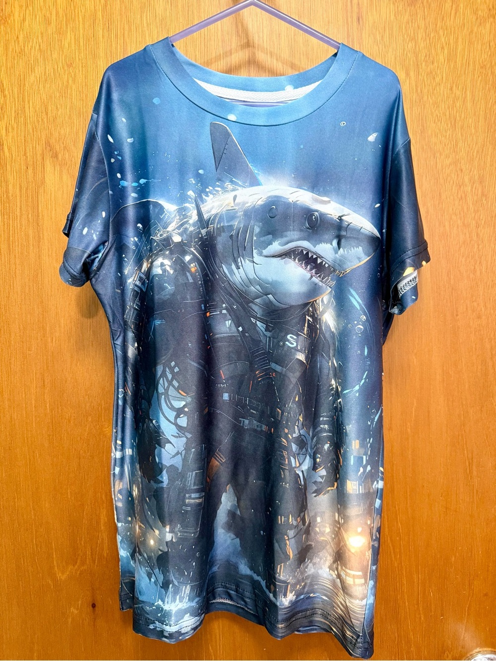 Blue Graphic Shark Short Sleeve Tee